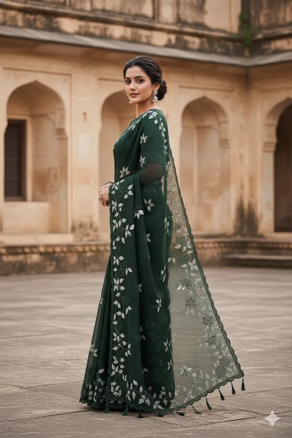 Green_Premium_Original_Crape_Saree_With_Blouse_For_Women