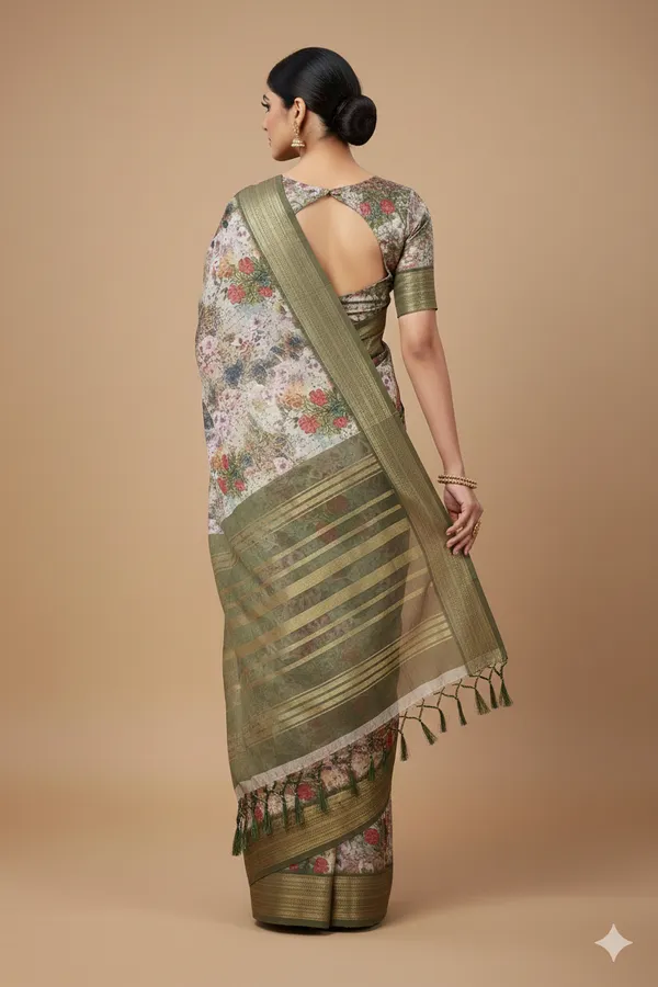 Creme_Premium_Soft_Silk_Saree_With_Blouse_For_Women