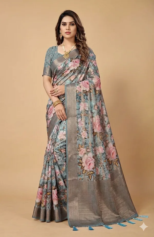 Sky_Blue_Premium_Soft_Silk_Saree_With_Blouse_For_Women