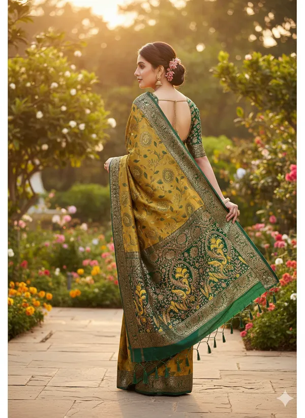 Gold_Premium_Traditional_Pattu_Saree_With_Blouse_For_Women