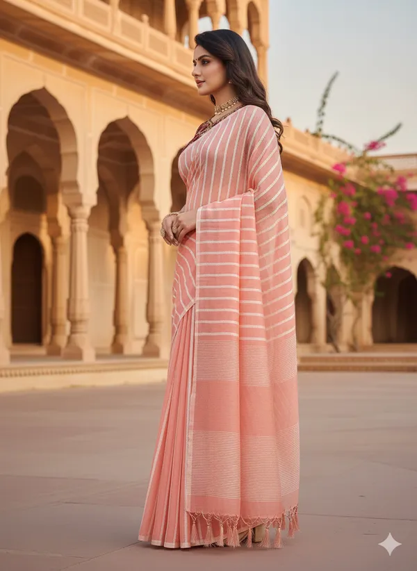 Pink_Premium_Kota_Silk_Saree_With_Blouse_For_Women