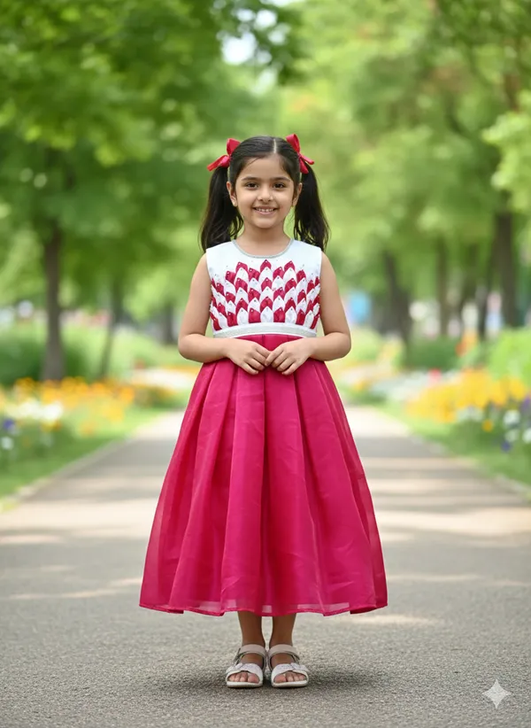 Pink_And_White_Colour_Frock_With_Pineapple_Design_Baby_Softy_Premium_Dress