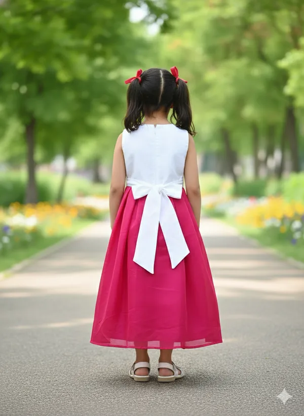 Pink_And_White_Colour_Frock_With_Pineapple_Design_Baby_Softy_Premium_Dress