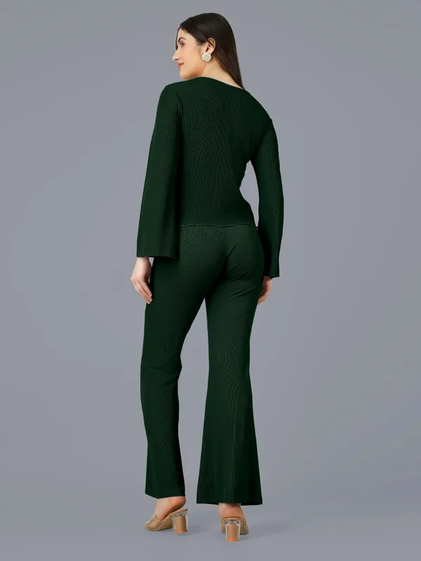 Plus_Size_Co-Ord_Set_for_Women_|_Bootcut_Trouser_and_Bell_Sleeve_Top_Bottle_Green