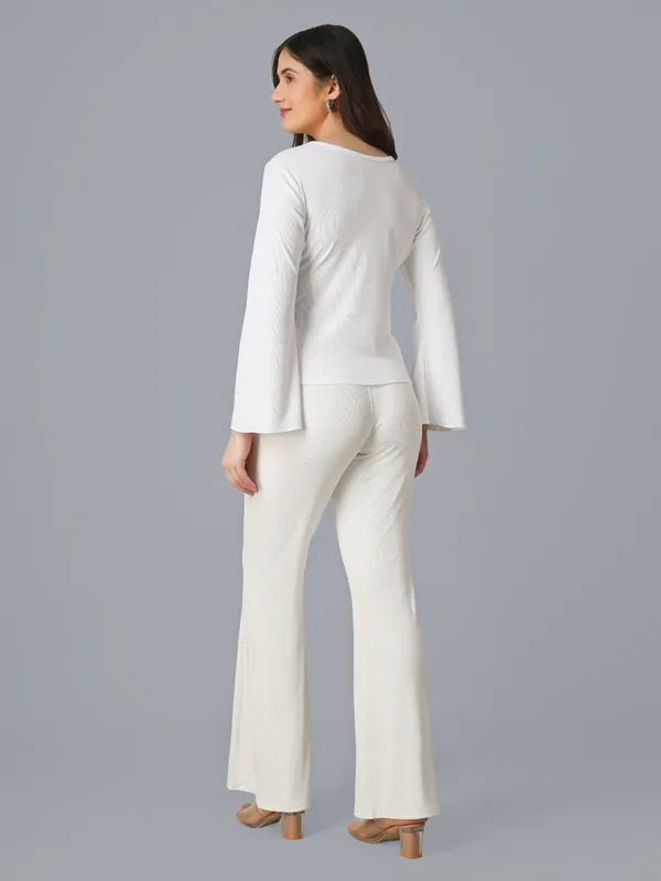 Plus_Size_Co-Ord_Set_for_Women_|_Bootcut_Trouser_and_Bell_Sleeve_Top_White