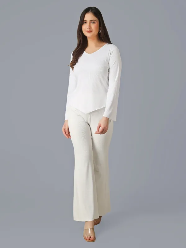 Plus_Size_Co-Ord_Set_for_Women_|_Bootcut_Trouser_and_Bell_Sleeve_Top_White