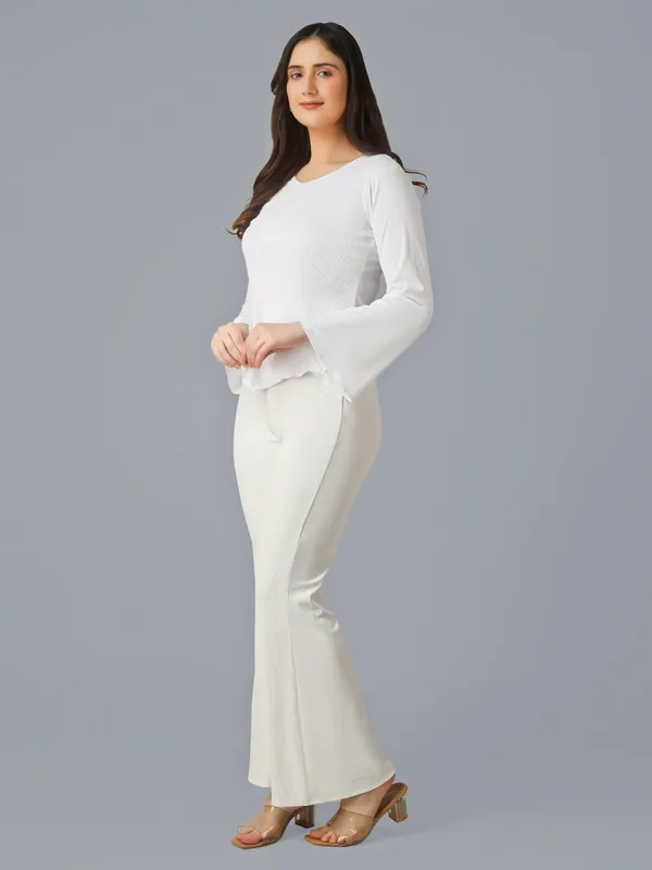 Plus_Size_Co-Ord_Set_for_Women_|_Bootcut_Trouser_and_Bell_Sleeve_Top_White
