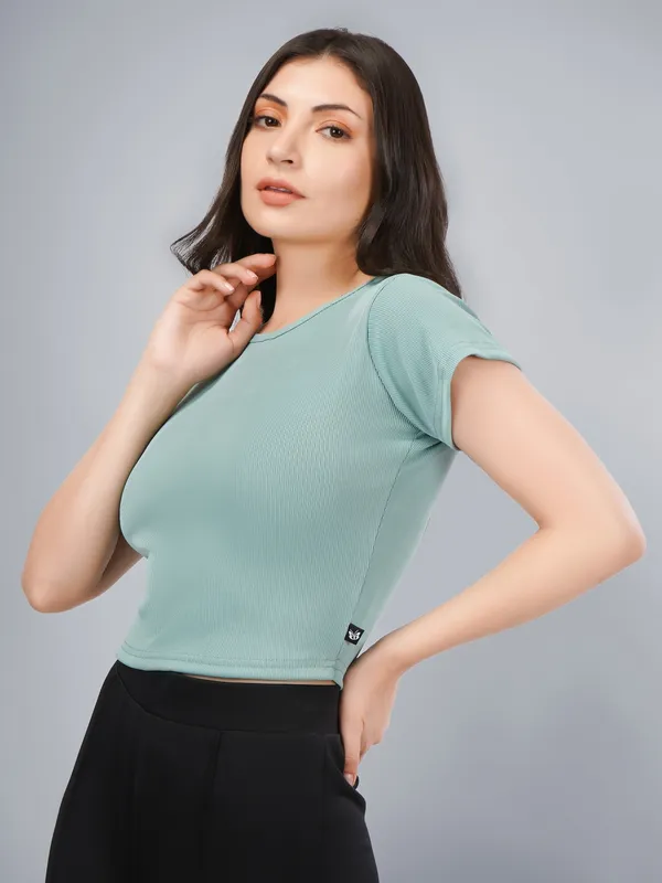 Plus_Size_Crop_Top_for_Women_Round_Neck_Short_Sleeve_Top