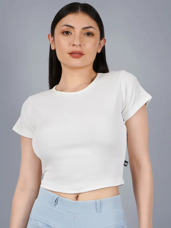 Plus_Size_Crop_Top_for_Women_Round_Neck_Short_Sleeve_Top