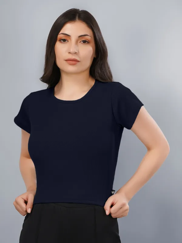 Plus_Size_Crop_Top_for_Women_Round_Neck_Short_Sleeve_Top