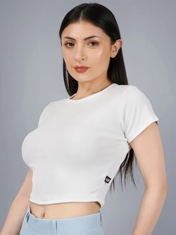 Plus_Size_Crop_Top_for_Women_Round_Neck_Short_Sleeve_Top