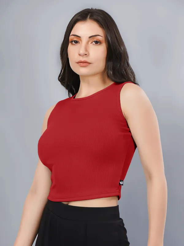 Plus_Size_Crop_Top_for_Women_Round_Neck_Sleeveless_Top