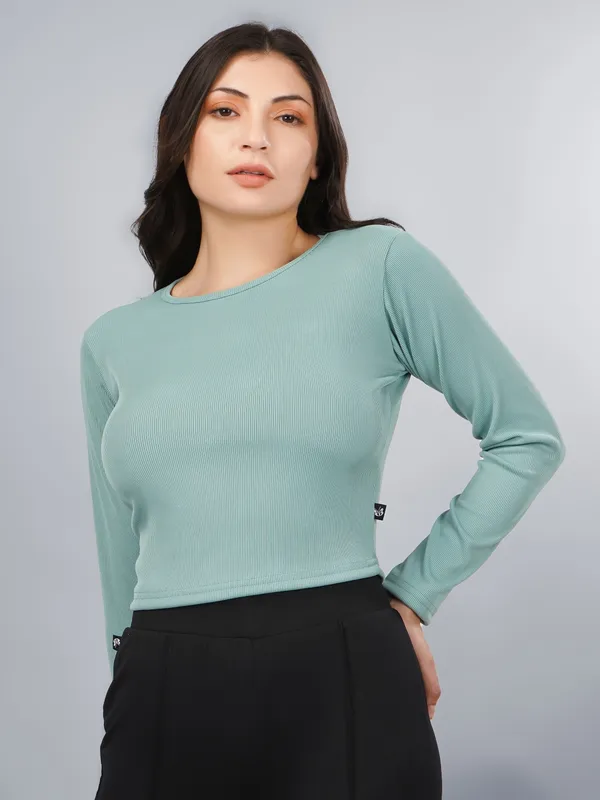 Plus_Size_Crop_Top_for_Women_Round_Neck_Top