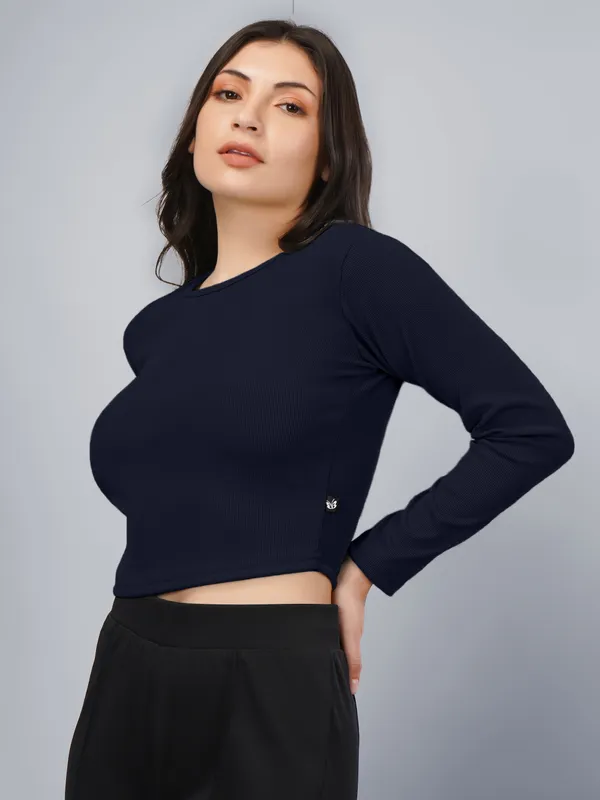 Plus_Size_Crop_Top_for_Women_Round_Neck_Top