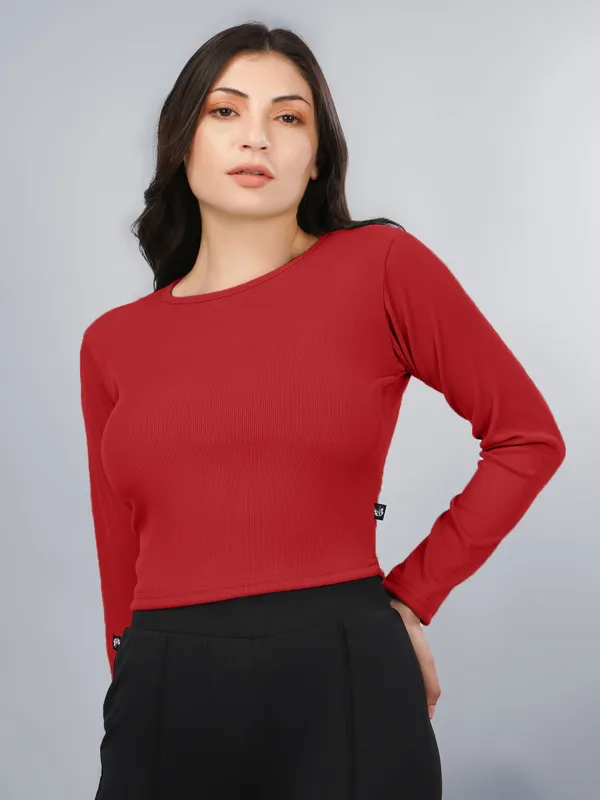 Plus_Size_Crop_Top_for_Women_Round_Neck_Top