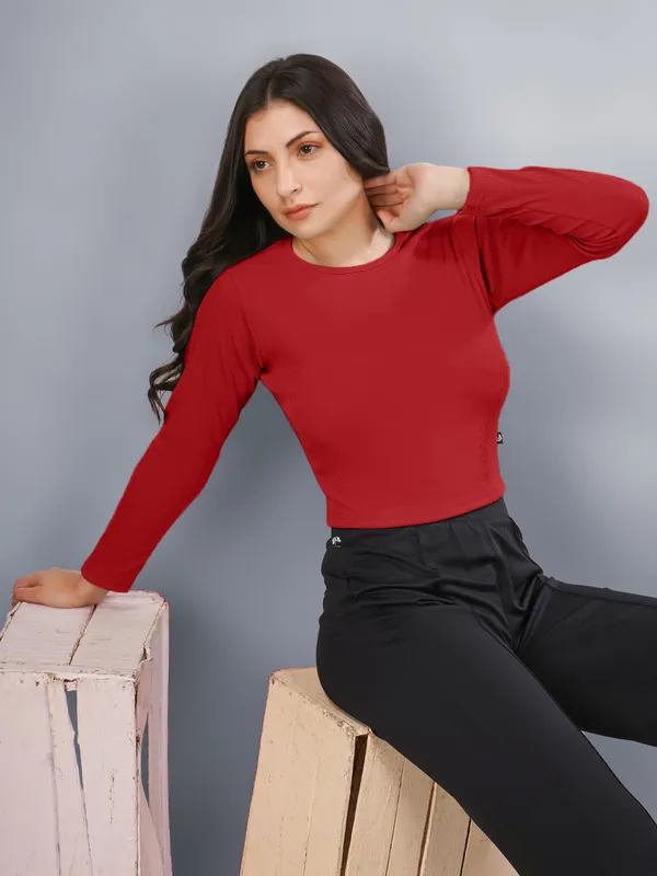 Plus_Size_Crop_Top_for_Women_Round_Neck_Top