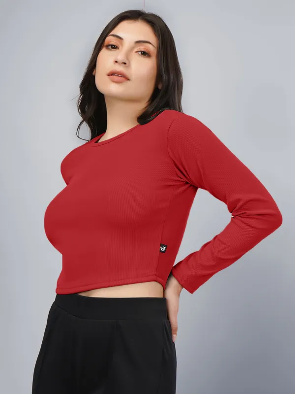 Plus_Size_Crop_Top_for_Women_Round_Neck_Top