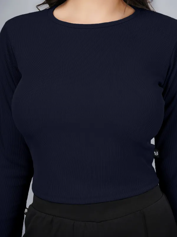 Plus_Size_Crop_Top_for_Women_Round_Neck_Top