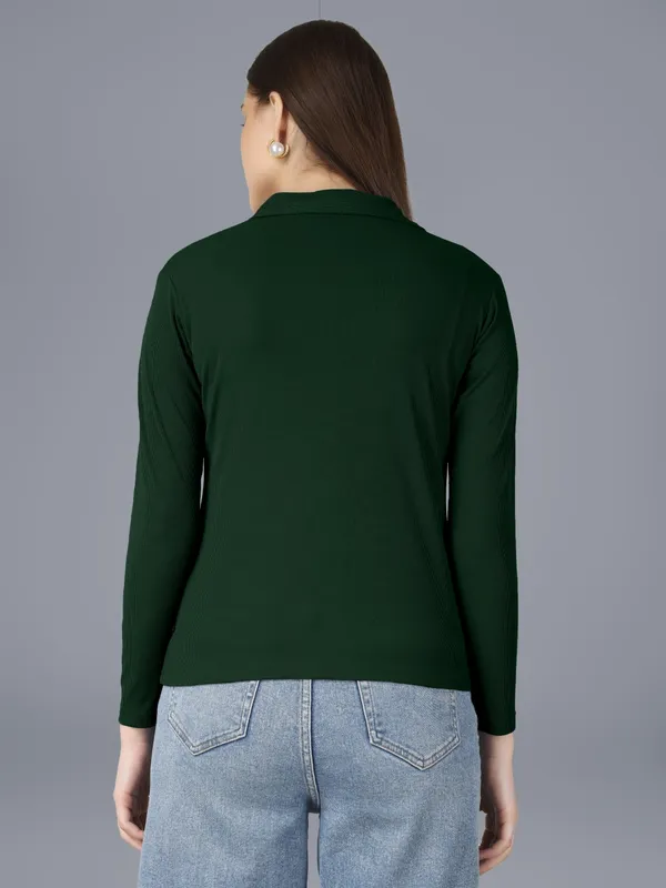 Plus_Size_Full_Sleeve_Polo_Collar_Tshirt_for_Women