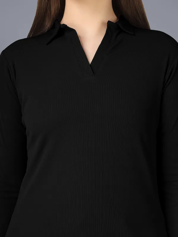 Plus_Size_Full_Sleeve_Polo_Collar_Tshirt_for_Women