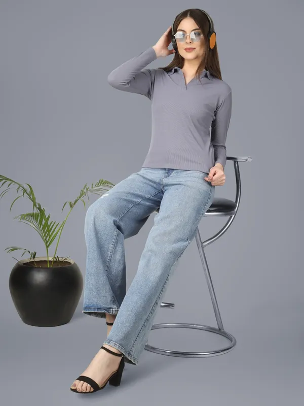 Plus_Size_Full_Sleeve_Polo_Collar_Tshirt_for_Women