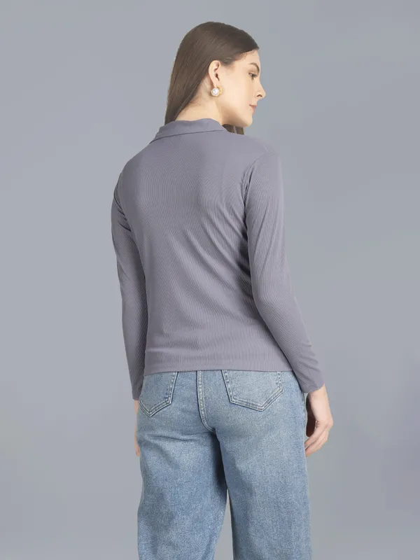 Plus_Size_Full_Sleeve_Polo_Collar_Tshirt_for_Women