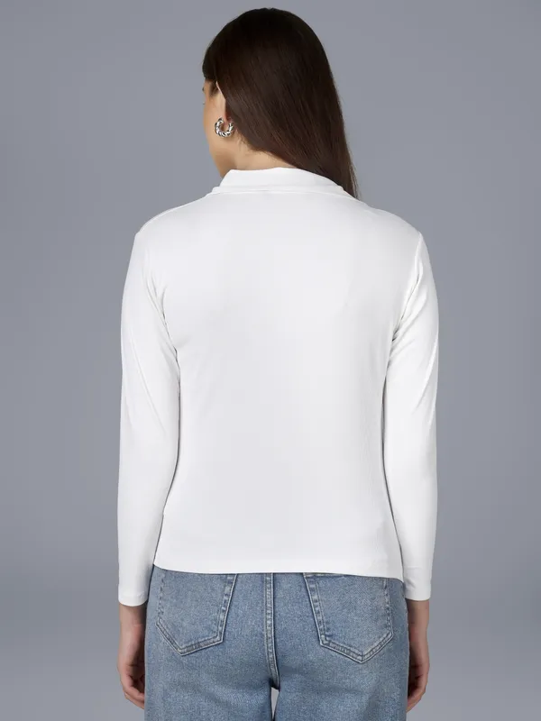 Plus_Size_Full_Sleeve_Polo_Collar_Tshirt_for_Women