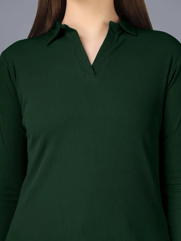Plus_Size_Full_Sleeve_Polo_Collar_Tshirt_for_Women