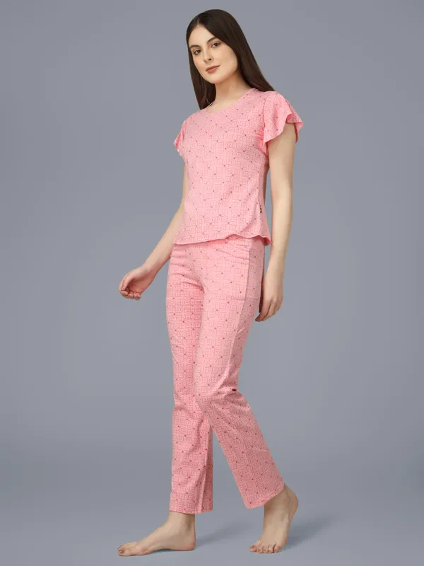 Plus_Size_Printed_Round_Neck_Short_Sleeve_Nightsuit_Set_-_Comfortable_Nightwear_Top_&_Pajama_Set,_Soft_Sleepwear_for_Women