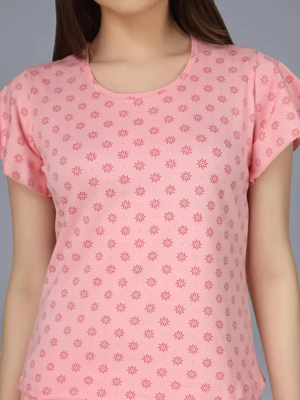 Plus_Size_Printed_Round_Neck_Short_Sleeve_Nightsuit_Set_-_Comfortable_Nightwear_Top_&_Pajama_Set,_Soft_Sleepwear_for_Women