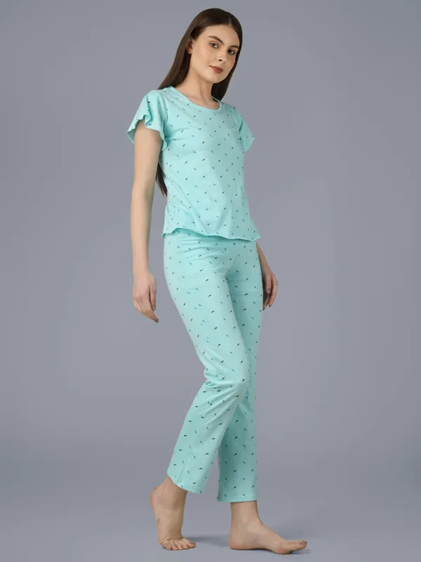 Plus_Size_Printed_Round_Neck_Short_Sleeve_Nightsuit_Set_-_Comfortable_Nightwear_Top_&_Pajama_Set,_Soft_Sleepwear_for_Women