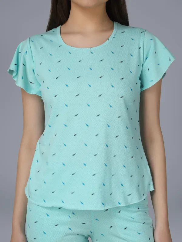 Plus_Size_Printed_Round_Neck_Short_Sleeve_Nightsuit_Set_-_Comfortable_Nightwear_Top_&_Pajama_Set,_Soft_Sleepwear_for_Women