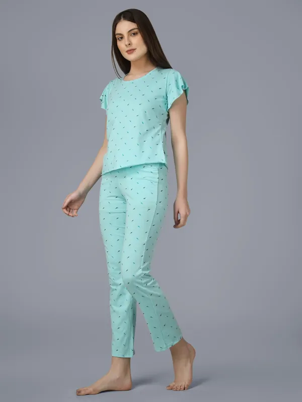 Plus_Size_Printed_Round_Neck_Short_Sleeve_Nightsuit_Set_-_Comfortable_Nightwear_Top_&_Pajama_Set,_Soft_Sleepwear_for_Women
