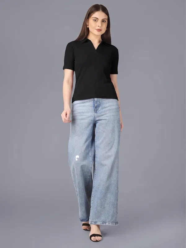 Plus_Size_Short_Sleeve_Polo_Collar_Tshirt_for_Women
