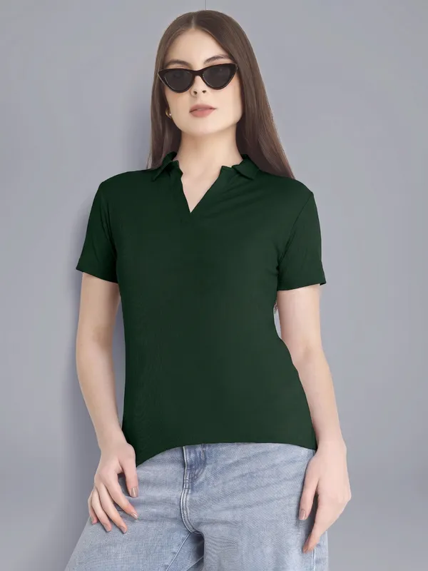 Plus_Size_Short_Sleeve_Polo_Collar_Tshirt_for_Women