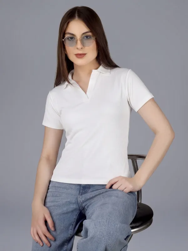 Plus_Size_Short_Sleeve_Polo_Collar_Tshirt_for_Women