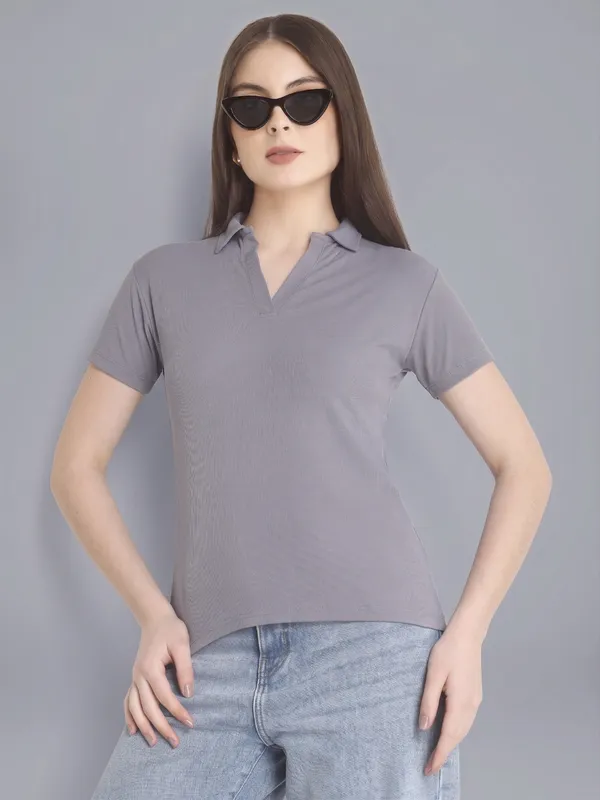 Plus_Size_Short_Sleeve_Polo_Collar_Tshirt_for_Women