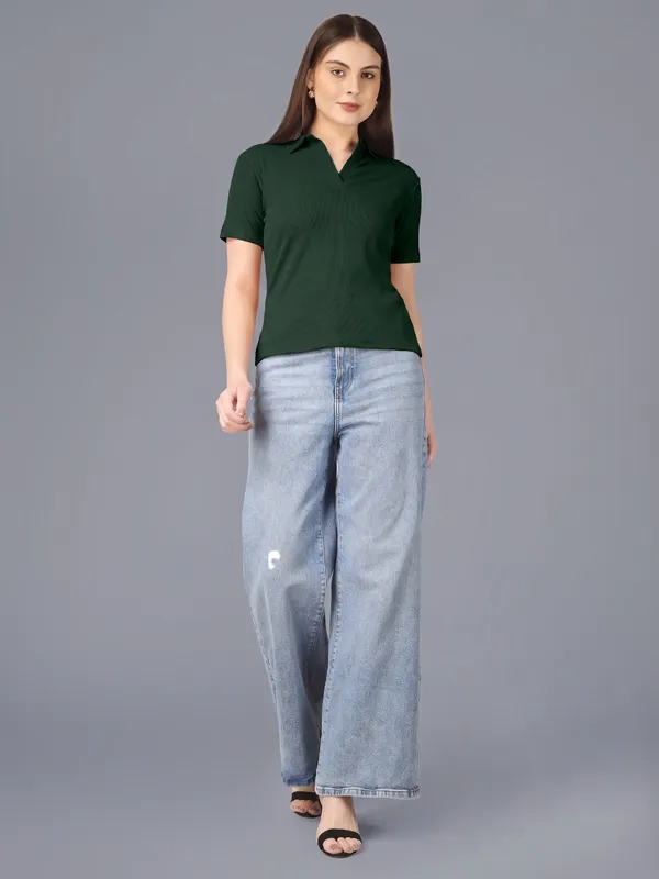 Plus_Size_Short_Sleeve_Polo_Collar_Tshirt_for_Women