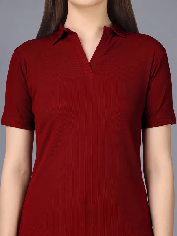 Plus_Size_Short_Sleeve_Polo_Collar_Tshirt_for_Women