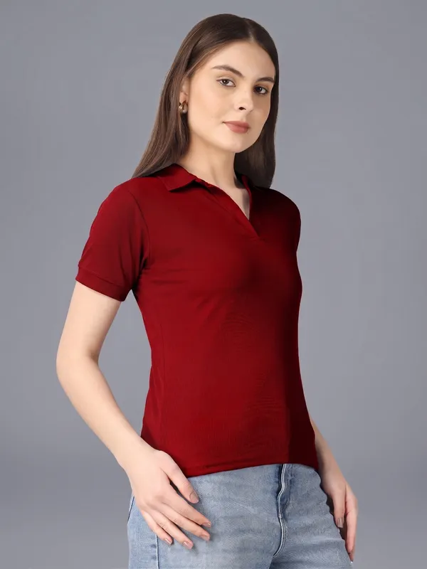 Plus_Size_Short_Sleeve_Polo_Collar_Tshirt_for_Women