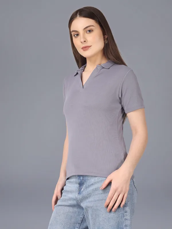Plus_Size_Short_Sleeve_Polo_Collar_Tshirt_for_Women
