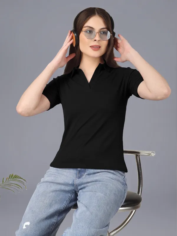 Plus_Size_Short_Sleeve_Polo_Collar_Tshirt_for_Women
