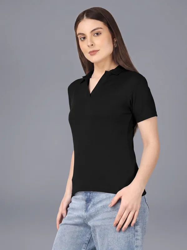 Plus_Size_Short_Sleeve_Polo_Collar_Tshirt_for_Women
