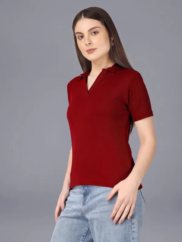 Plus_Size_Short_Sleeve_Polo_Collar_Tshirt_for_Women