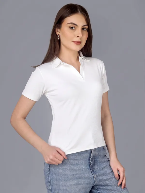 Plus_Size_Short_Sleeve_Polo_Collar_Tshirt_for_Women