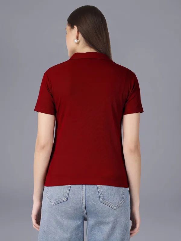 Plus_Size_Short_Sleeve_Polo_Collar_Tshirt_for_Women