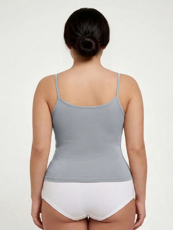 Plus_Size_Women_Camisole_Stretchable_Cotton_Fabric_Grey