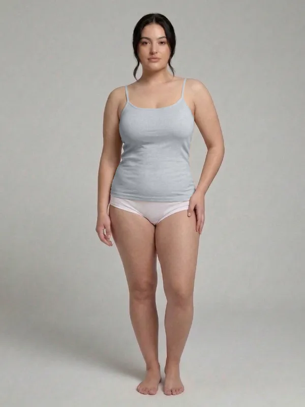 Plus_Size_Women_Camisole_Stretchable_Cotton_Fabric_Grey