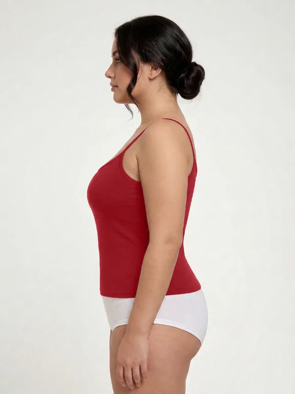 Plus_Size_Women_Camisole_Stretchable_Cotton_Fabric_Maroon