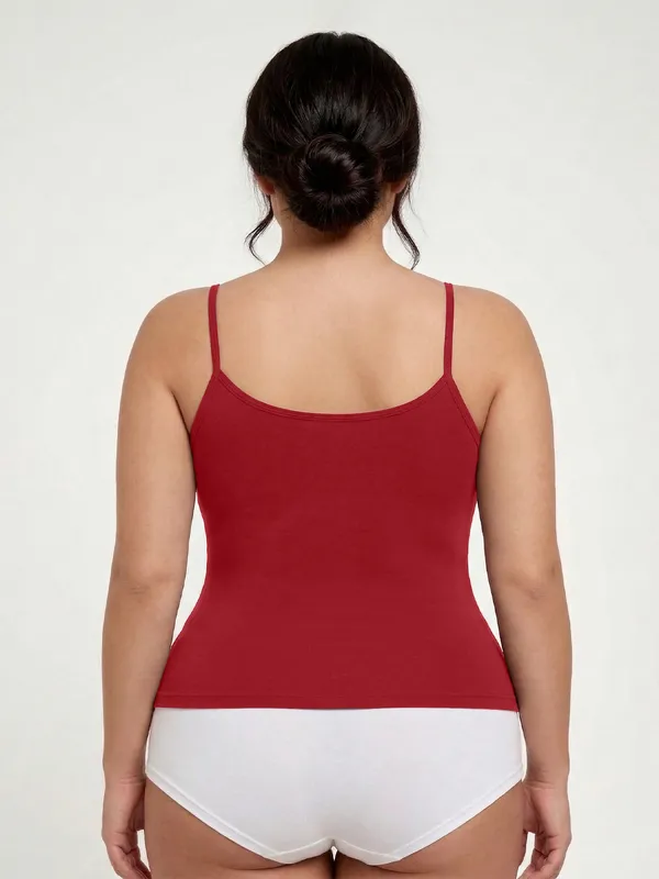 Plus_Size_Women_Camisole_Stretchable_Cotton_Fabric_Maroon